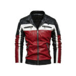 Slim Fit Men’s Leather Moto Jacket