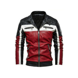 Slim Fit Men’s Leather Moto Jacket