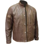 Men’s Cafe Racer Vintage Brown Leather Motorcycle Jacket