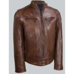 Louisiana Leather Mens Cafe Racer Motorcycle Jacket