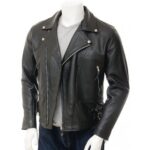 Men’s Double Breasted Leather Biker Jacket