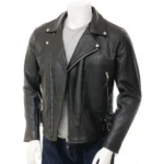 Men’s Double Breasted Leather Biker Jacket