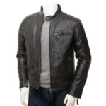 Mens Soft Real Leather Biker Jacket