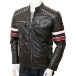 Men’s Classic Racing Quilted Leather Biker Jacket