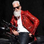 Men’s Red Motorcycle Cowhide Leather Jacket