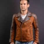 MEN’S DISTRESSED BROWN CAFE RACER LEATHER JACKET