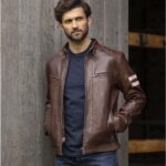 Freestyle Brown Cafe Racer Leather Jacket