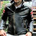 Men’s Distressed Quilted sleeves Leather jacket