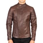 Men’s Real Leather Brown Biker Jacket