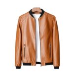 Slim Fit Leather Bomber Jacket