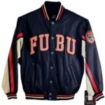 Men’s Fubu Bomber Blue Leather Jacket