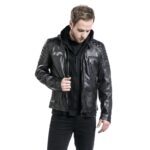 Batman Distress Logo Leather jacket