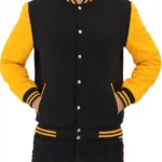 Men’s Black and Yellow Bomber Varsity Jacket