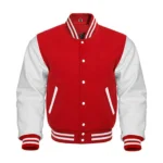 Men’s Red and White College Bomber Jacket